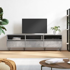 Concrete gray plywood TV cabinet 150x30x44.5 cm by vidaXL, TV Furniture - Ref: Foro24-831280, Price: 80,27 €, Discount: %