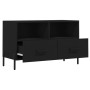 TV stand made of black plywood, 80x36x50 cm by vidaXL, TV Furniture - Ref: Foro24-828981, Price: 68,92 €, Discount: %