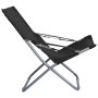 Folding beach chairs 2 units black fabric by vidaXL, Garden chairs - Ref: Foro24-47903, Price: 112,20 €, Discount: %