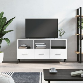 Mueble de TV madera contrachapada blanco brillo 102x36x50 cm de vidaXL, Muebles TV - Ref: Foro24-829054, Precio: 63,99 €, Des...