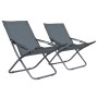 Folding beach chairs 2 units gray fabric by vidaXL, Garden chairs - Ref: Foro24-47905, Price: 96,40 €, Discount: %