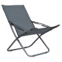 Folding beach chairs 2 units gray fabric by vidaXL, Garden chairs - Ref: Foro24-47905, Price: 96,40 €, Discount: %