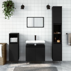 Black engineered wood bathroom cabinet 58x33x60 cm by vidaXL, bathroom vanities - Ref: Foro24-831581, Price: 48,65 €, Discoun...