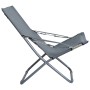 Folding beach chairs 2 units gray fabric by vidaXL, Garden chairs - Ref: Foro24-47905, Price: 96,40 €, Discount: %