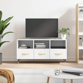 White engineered wood TV cabinet 102x36x50 cm by vidaXL, TV Furniture - Ref: Foro24-829012, Price: 63,99 €, Discount: %