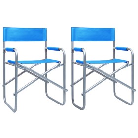 Director's chairs, 2 units, blue steel by vidaXL, Garden chairs - Ref: Foro24-47917, Price: 94,45 €, Discount: %