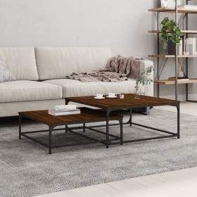 Stapelbare Couchtische, 2 Stück, Holzwerkstoff, braune Eiche von vidaXL, Couchtisch - Ref: Foro24-832822, Preis: 70,99 €, Rab...