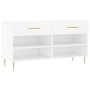 White engineered wood shoe bench 102x35x55 cm by vidaXL, Shoe racks and shoe organizers - Ref: Foro24-829724, Price: 51,57 €,...