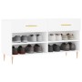 White engineered wood shoe bench 102x35x55 cm by vidaXL, Shoe racks and shoe organizers - Ref: Foro24-829724, Price: 51,57 €,...