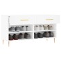 White engineered wood shoe bench 102x35x55 cm by vidaXL, Shoe racks and shoe organizers - Ref: Foro24-829724, Price: 51,57 €,...