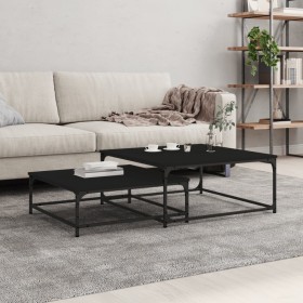 Stackable coffee tables 2 pieces black engineered wood by vidaXL, Coffee table - Ref: Foro24-832818, Price: 81,18 €, Discount: %