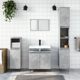 Concrete gray engineered wood bathroom cabinet 58x33x60 cm by vidaXL, bathroom vanities - Ref: Foro24-831584, Price: 52,20 €,...