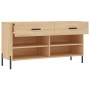 Banco zapatero madera de ingeniería roble Sonoma 102x35x55 cm de vidaXL, Zapateros y organizadores de calzado - Ref: Foro24-8...