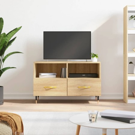 Smoked oak plywood TV cabinet 80x36x50 cm by vidaXL, TV Furniture - Ref: Foro24-828951, Price: 45,99 €, Discount: %