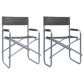 Director's chairs, 2 units, gray steel by vidaXL, Garden chairs - Ref: Foro24-47920, Price: 107,17 €, Discount: %