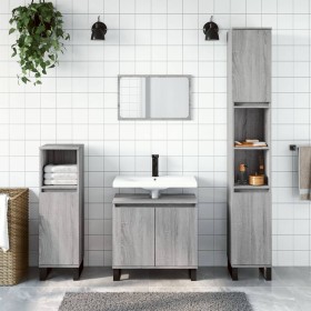 Engineered wood Sonoma gray bathroom cabinet 58x33x60 cm by vidaXL, bathroom vanities - Ref: Foro24-831594, Price: 55,99 €, D...