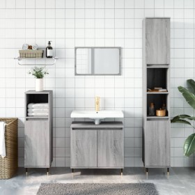 Sonoma gray engineered wood bathroom cabinet 58x33x60 cm by vidaXL, bathroom vanities - Ref: Foro24-831578, Price: 50,03 €, D...