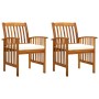 Sillas de comedor jardín 2 uds con cojines madera maciza acacia de vidaXL, Sillas de jardín - Ref: Foro24-312128, Precio: 172...