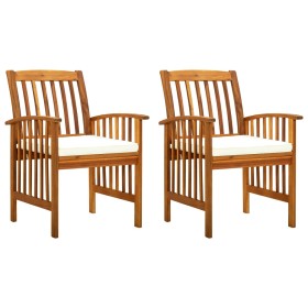 Garden dining chairs 2 units with solid acacia wood cushions by vidaXL, Garden chairs - Ref: Foro24-312128, Price: 172,72 €, ...