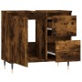 Badezimmerschrank aus geräuchertem Eichensperrholz, 65 x 33 x 60 cm von vidaXL, Badezimmerwaschtische - Ref: Foro24-831601, P...