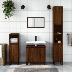 Oak brown engineered wood bathroom cabinet 58x33x60 cm by vidaXL, bathroom vanities - Ref: Foro24-831595, Price: 55,12 €, Dis...