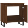 Armario de baño madera de ingeniería marrón roble 58x33x60 cm de vidaXL, Tocadores de baño - Ref: Foro24-831595, Precio: 51,9...