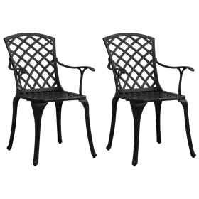 Garden chairs 2 units black cast aluminum by vidaXL, Garden chairs - Ref: Foro24-315572, Price: 256,99 €, Discount: %