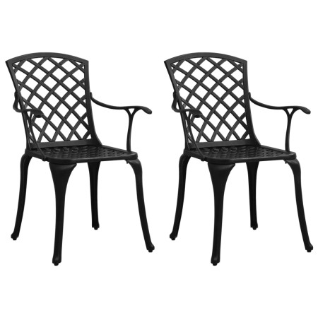 Garden chairs 2 units black cast aluminum by vidaXL, Garden chairs - Ref: Foro24-315572, Price: 257,75 €, Discount: %