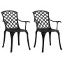 Garden chairs 2 units black cast aluminum by vidaXL, Garden chairs - Ref: Foro24-315572, Price: 257,75 €, Discount: %