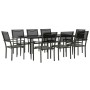 Garden dining set 9 pieces steel and black textilene by vidaXL, Garden sets - Ref: Foro24-3200725, Price: 521,99 €, Discount: %