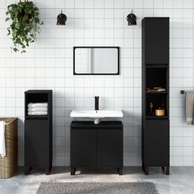 Black plywood bathroom cabinet 30x30x190 cm by vidaXL, bathroom vanities - Ref: Foro24-831541, Price: 97,36 €, Discount: %