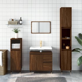 Oak brown plywood bathroom cabinet 65x33x60 cm by vidaXL, bathroom vanities - Ref: Foro24-831603, Price: 62,81 €, Discount: %