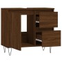 Armario de baño madera contrachapada marrón roble 65x33x60 cm de vidaXL, Tocadores de baño - Ref: Foro24-831611, Precio: 67,0...