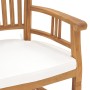 Garden chairs 2 pcs teak wood with cream white cushions by vidaXL, Garden chairs - Ref: Foro24-315461, Price: 233,14 €, Disco...