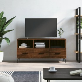 Oak brown engineered wood TV cabinet 102x36x50 cm by vidaXL, TV Furniture - Ref: Foro24-829059, Price: 66,99 €, Discount: %