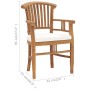 Garden chairs 2 pcs teak wood with cream white cushions by vidaXL, Garden chairs - Ref: Foro24-315461, Price: 233,14 €, Disco...