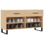 Banco zapatero madera de ingeniería roble Sonoma 102x35x55 cm de vidaXL, Zapateros y organizadores de calzado - Ref: Foro24-8...