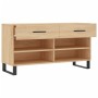 Banco zapatero madera de ingeniería roble Sonoma 102x35x55 cm de vidaXL, Zapateros y organizadores de calzado - Ref: Foro24-8...