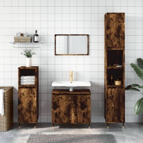 Armario de baño madera de ingeniería roble ahumado 58x33x60 cm de vidaXL, Tocadores de baño - Ref: Foro24-831577, Precio: 54,...