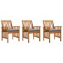 Garden dining chairs 3 units with solid acacia wood cushions by vidaXL, Garden chairs - Ref: Foro24-312131, Price: 268,80 €, ...