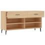 Banco zapatero madera de ingeniería roble Sonoma 102x35x55 cm de vidaXL, Zapateros y organizadores de calzado - Ref: Foro24-8...