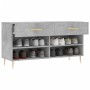 Banco zapatero madera de ingeniería gris hormigón 102x35x55 cm de vidaXL, Zapateros y organizadores de calzado - Ref: Foro24-...