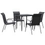 Garden dining set 5 pieces steel and black textilene by vidaXL, Garden sets - Ref: Foro24-3200703, Price: 277,66 €, Discount: %