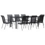 Garden dining set 9 pieces steel and black textilene by vidaXL, Garden sets - Ref: Foro24-3200697, Price: 758,60 €, Discount: %