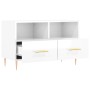 Glänzend weißer Sperrholz-TV-Schrank 80x36x50 cm von vidaXL, TV-Möbel - Ref: Foro24-828958, Preis: 48,07 €, Rabatt: %