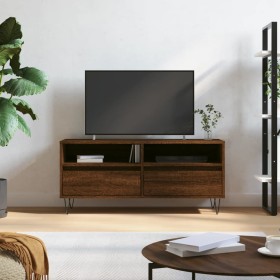 Oak brown plywood TV cabinet 100x34.5x44.5 cm by vidaXL, TV Furniture - Ref: Foro24-831243, Price: 71,99 €, Discount: %