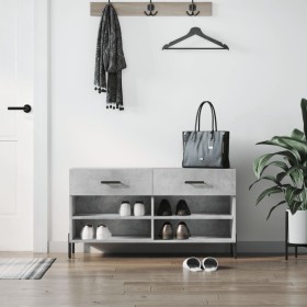 Engineered wood shoe bench in gray concrete finish, 102x35x55 cm. by vidaXL, Shoe racks and shoe organizers - Ref: Foro24-829...