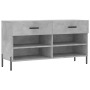 Banco zapatero madera de ingeniería gris hormigón 102x35x55 cm de vidaXL, Zapateros y organizadores de calzado - Ref: Foro24-...