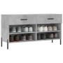 Banco zapatero madera de ingeniería gris hormigón 102x35x55 cm de vidaXL, Zapateros y organizadores de calzado - Ref: Foro24-...