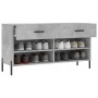 Banco zapatero madera de ingeniería gris hormigón 102x35x55 cm de vidaXL, Zapateros y organizadores de calzado - Ref: Foro24-...